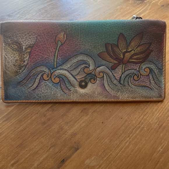 Hand painted leather wallet made in Hawaii - Picture 6 of 8